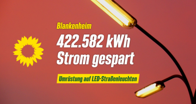 422.582 kWh Strom durch Umstellung auf LED-Straßenleuchten eingespart